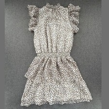 Express Mini Dress Tiered Ruffle High neck Cinched waist XS Lined