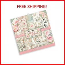 STAMPERIA INTERNATIONAL, KFT Scrapbooks Paper Pad 8X8 10PK HOUSE ROSE, 20.3 x 20