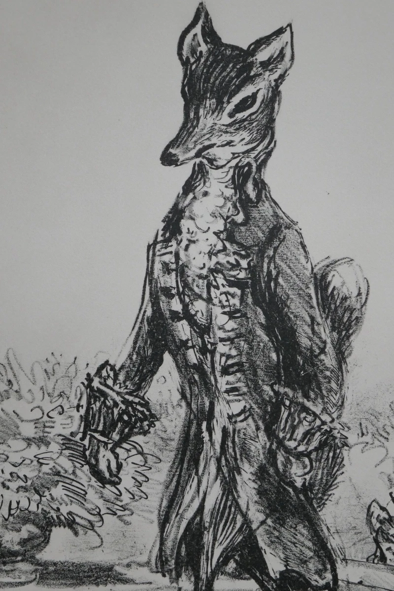 A. Paul Weber, Original Lithographie 1976, signiert, Der Schachgroßmeister