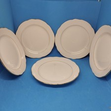 RICHARD GINORI 5 PIATTI DESSERT DOLCE BORDO FILO ORO ANTICO VINTAGE PIATTO