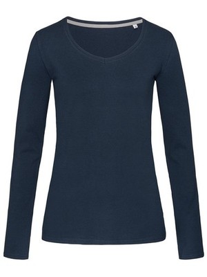 STEDMAN T-Shirt CLAIRE V-NECK LONG SLEEVE Damen Langarm MARINA BLUE