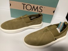 TOMS 10016949 Men s Sz 10 Dirty Olive Water Resistant Green Suede Slip On