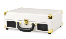 Victrola Retro White Portable 3 Speed Record Player with Bluetooth Speaker