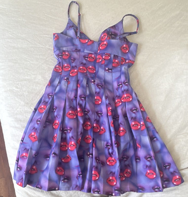 Heaven by Marc Jacobs Purple/Red Graphic Print Pleated Fit & Flare Dress S