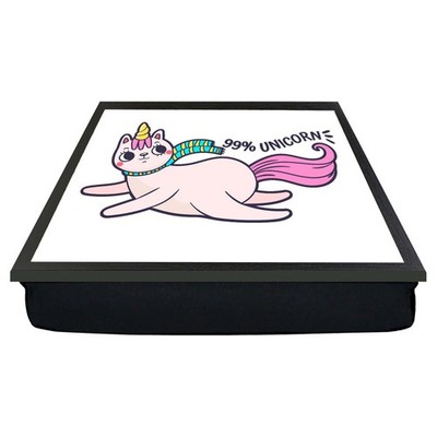 Kittycorn Flying Laptray personalisiert Kätzchen Schoß Tablett Regenbogen Kissen Abendessen Katze
