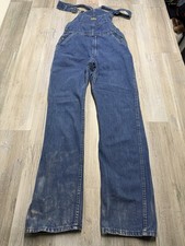 Vintage Oshkosh B  Gosh Bib Jean Overalls Made in USA Size 27x33 Dark Wash Denim