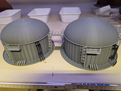 H0 HO 1:87 Gebäude Gasspeicher BGA 12 M+L (VMBS1) gr sw 3D Druck