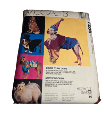 McCalls Going to the Dogs Dog Costumes All Sizes Yuppie Puppy 7286 1994