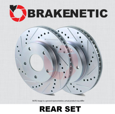 REAR SET BRAKENETIC Sport Drilled Slotted Brake Rotors EVO 8 9 BNS46065.DS