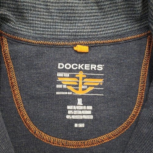 Dockers Sweater Mens XL Blue Long Sleeve 1/4 Zip Mock Neck - Picture 5 of 12