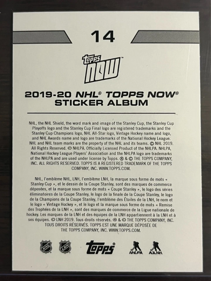 2019-20 Topps Now NHL Sticker #14 Phil Kessel Phoenix Coyotes - Image 2 of 2