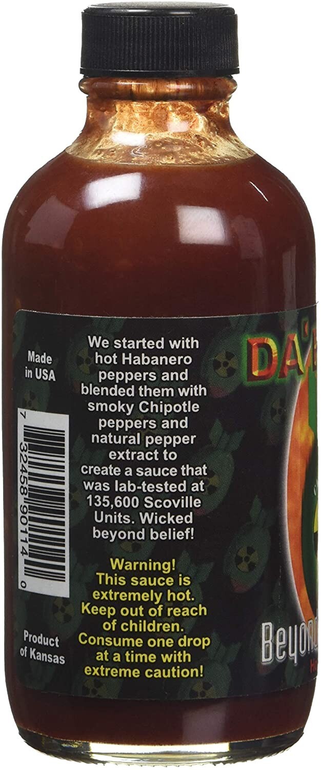 Da' Bomb Beyond Insanity Extremely Hot Chili Sauce Habanero Pepper