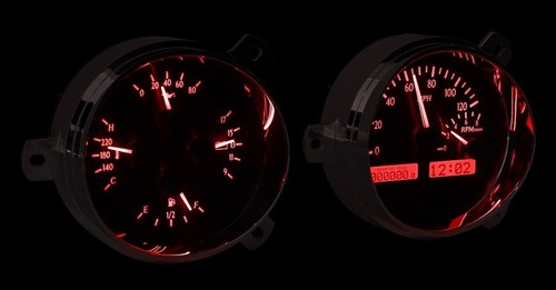 Dakota Digital 1951-52 Chevy Car Analog Gauge System Black Alloy Red VHX-51C-K-R - Picture 3 of 6