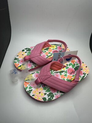 Cat & Jack Toddler Flip Flop Sandals Pink Floral