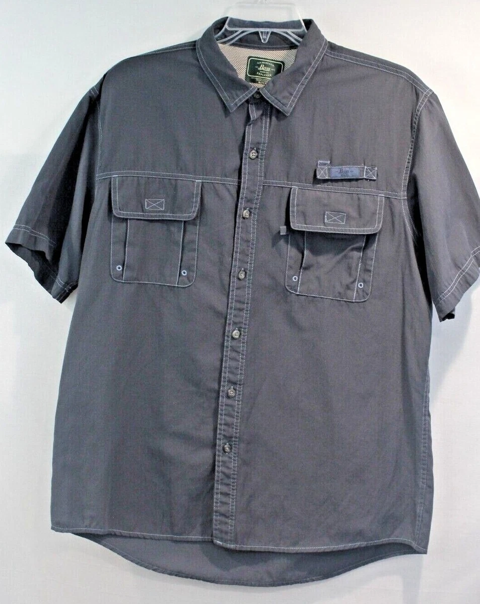 G H Bass & Co Explorer Mens Fishing Outdoors Shirt size XL Gray Pockets