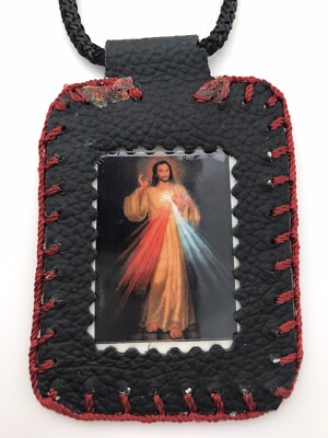 Religious Scapular Escapulario De La Divina Misericordia Rojo Vino