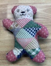 VINTAGE ANTIQUE HANDMADE STITCHED HAND QUILTED 9 TEDDY BEAR - Button Eyes