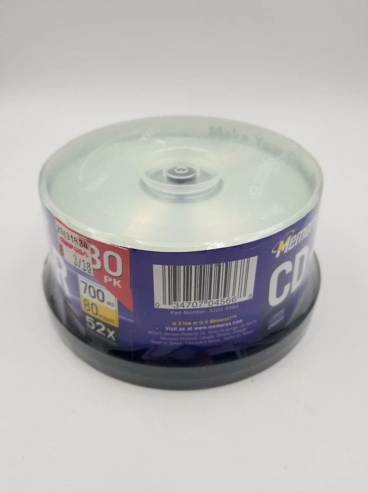 Memorex CD~R Recordable Discs~30 Pack, 700 MB, 80min, 52X Spindle Factory sealed - Image 2 of 4