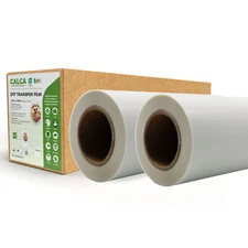 2 Rolls/Pack CALCA 20in x 328ft DTF Transfer Film Double sided Hot Peel