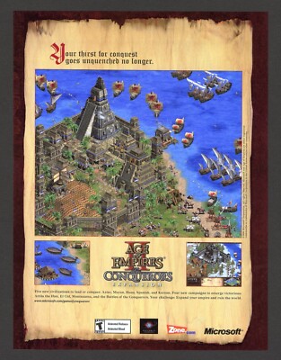 Age of Empires II The Conquerors Expansion PC Game Promo Ad Art Print Poster 2
