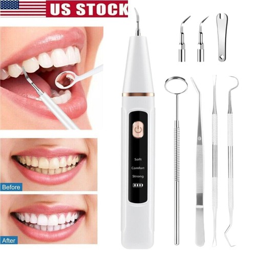 Electric Tooth Cleaner Tartar Plaque Remover Dental Cleaning Scaler Tool Kit