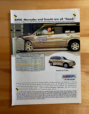 2002 Print Ad Suzuki XL-7 Plus 40 mph Crash Test Rating