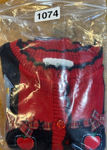 Vtg Rare Editions Girls Red School Days Knit Cardigan Sweater Size 4T Acrylic - Picture 10 of 10