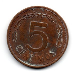 Venezuela 1977, Coat of arms with 7 stars, 5 cents of Bolivar,
