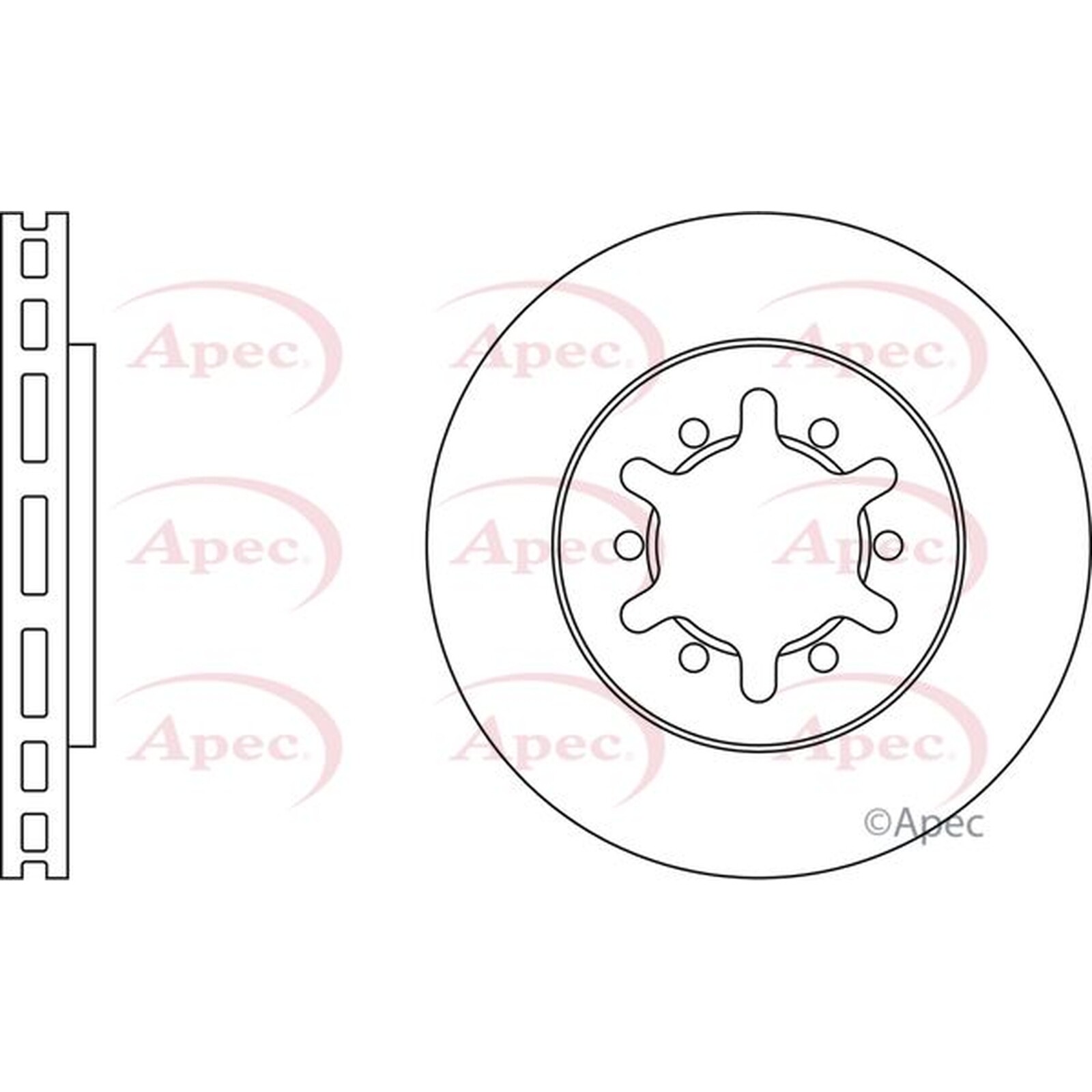 Apec Front Brake Disc DSK734 - OE High Quality Precision Engineered Part