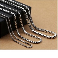 Solid 925 Sterling Silver 16/18/20/22/24/26/28/30/32" Italian Box Chain Necklace