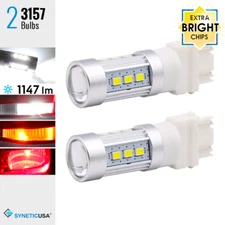 2X 3157 High Power Projector White 15-LED Reverse Backup Lamp Light Bulbs