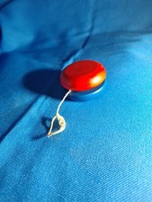 Vintage 70s Wooden Red Blue Wood Yoyo 55