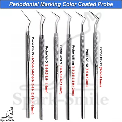Periodontal Screening Gum Depth Measuring Perio Probes Color Coaded Marking Tool