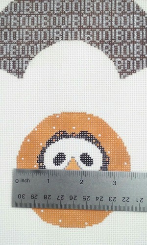 Needle Deeva needlepoint HP canvas GHOUL CUPCAKE Boo! Halloween 3.5"diameter 18m - Picture 4 of 4