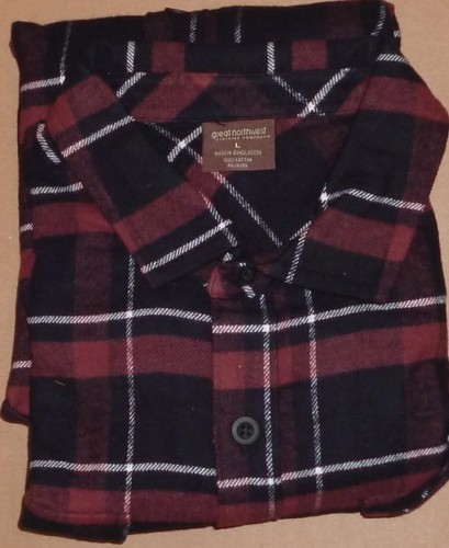 GREAT NORTHWEST BRAWNY HOMBRE SUAVE CÁLIDO GRUESO ALGODÓN FRANELA CAMISA LISTA $40 2018 - Imagen 12 de 14