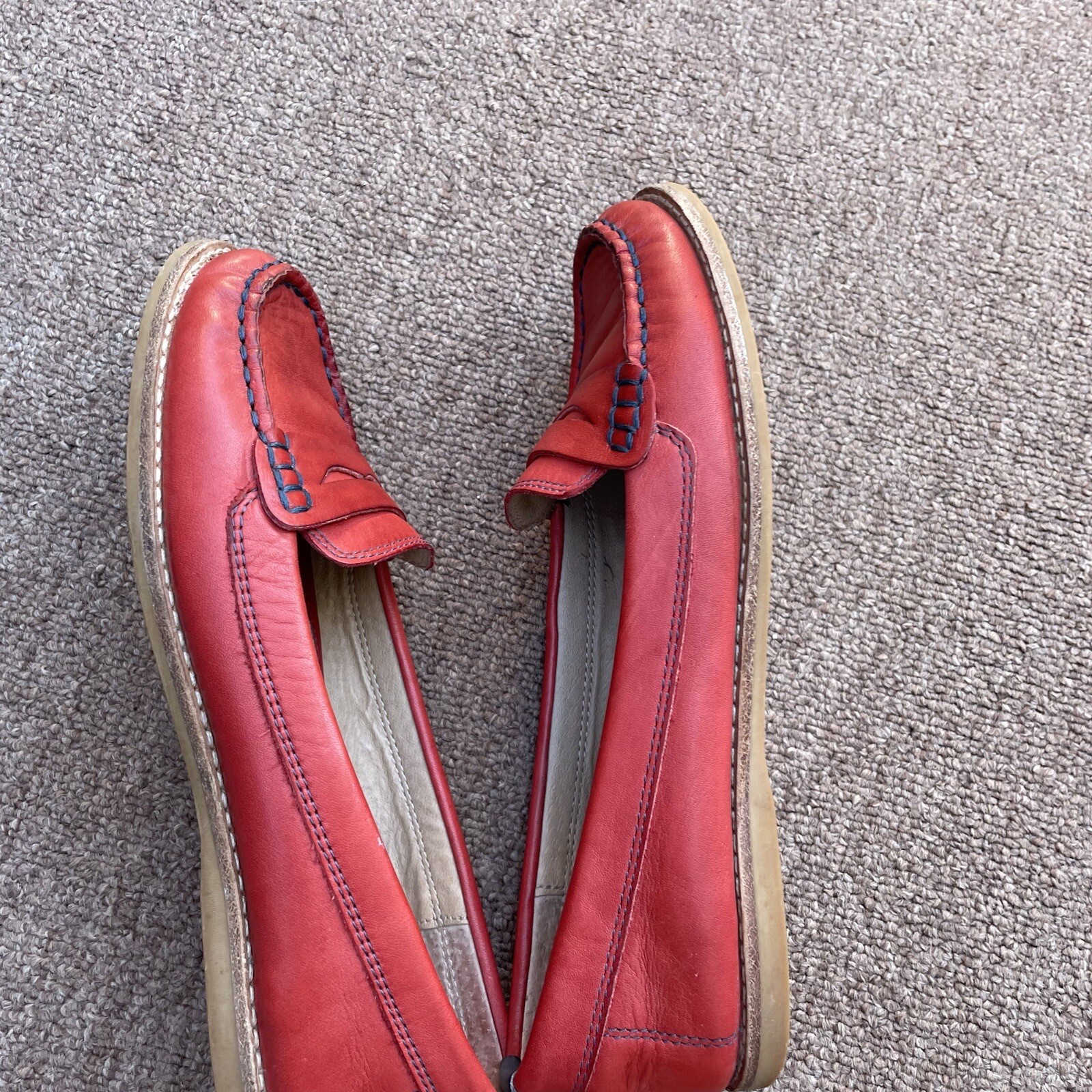 Splendid Red Leather Penny Loafers Size 6 Women’s preppy casual eBay