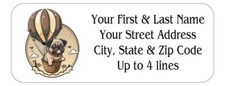 150 Pug Dog Hot Air Balloon Mailing Return Address Labels Personalized 150 Pug Dog Hot Air Balloon Mailing Return Address Labels Personalized