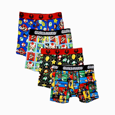 Super Mario Boys' Underwear 5-Pack – Cotton Briefs With Mario & Luigi Designs, Size 6