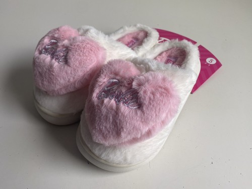 Barbie CORAZONES Zapatillas Esponjosas Rosa Suave Interior/Exterior Mujer’s Talla S 5-6 NUEVO - Imagen 9 de 13