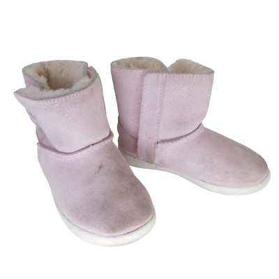 UGG Mädchen Stiefel Rosa Lammfell Keelan Glitzer Säugling Kleinkind Größe UK 7 EU 25