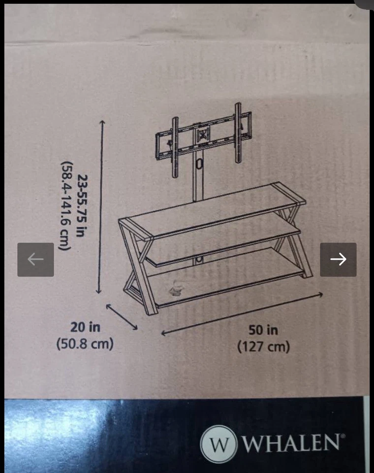Soporte de televisión Whalen Xavier 3 en 1, negro Foto 2 de 4