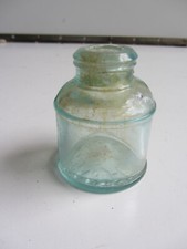 Vintage Carter&rsquo;s 7-1/2 Light Blue Aqua Glass Ink Bottle 2-1/2" TALL