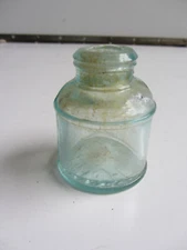 Vintage Carter’s 7-1/2 Light Blue Aqua Glass Ink Bottle 2-1/2" TALL