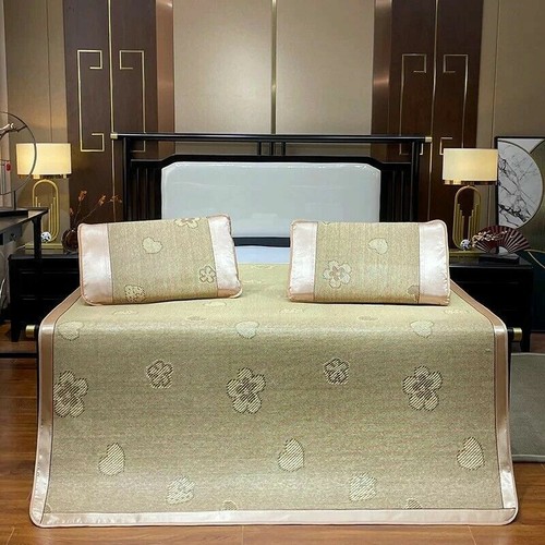 Ice Silk Mat Three-piece Foldable Rattan Mattress Hotel Air-conditioning Mat Set - Picture 14 of 17