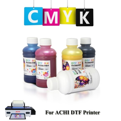 5*250ml CMYKW DTF INK For Epson A3 Size DTF T-Shirt Printer ACHI Printer US Ship