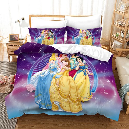 Copripiumino Bambina 3D Disney Principesse Set Lenzuola Trapuntino Singolo Matrimoniale Regalo - Foto 5 di 11
