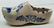 VINTAGE ~ Delft Hand Painted Windmill Ceramic Clog Ashtray - Made In Holland
