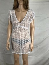 Women's NWT Miken Swim White Crochet Cover-Up