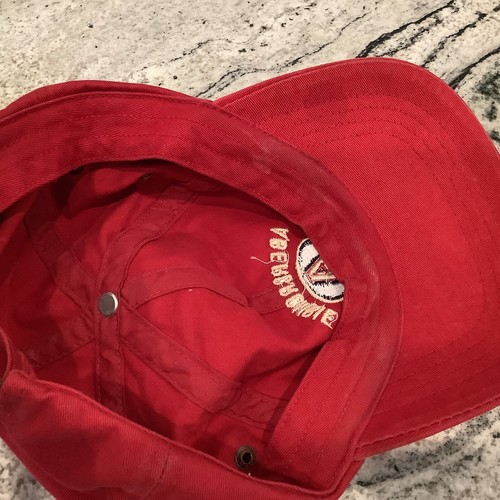 Vintage Abercrombie & Fitch Strapback Hat Cap Red Spell Out Y2K Adjustable - Picture 6 of 9