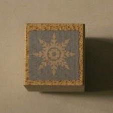 Small Snowflake Snow Winter Holiday Design Wood Block Mounted Rubber Stamp